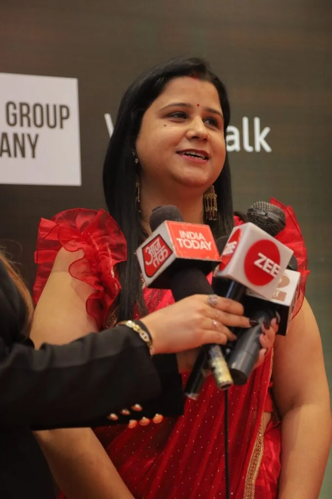 Pooja Pandey speaking at an event