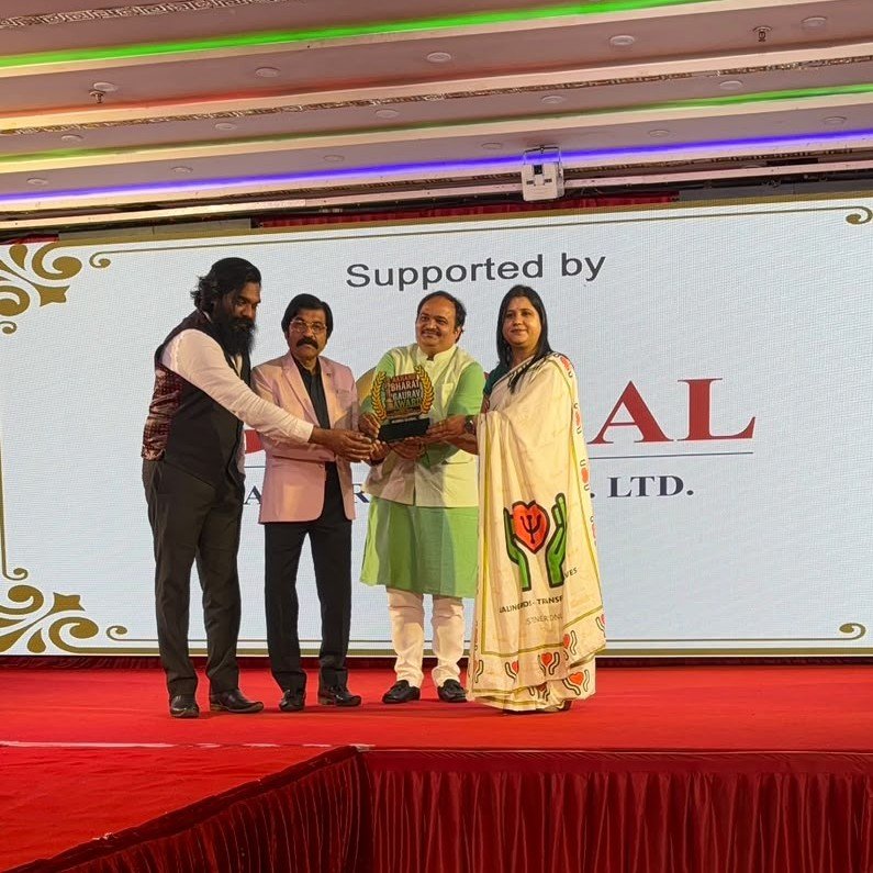 Award presentation at an event — view 2